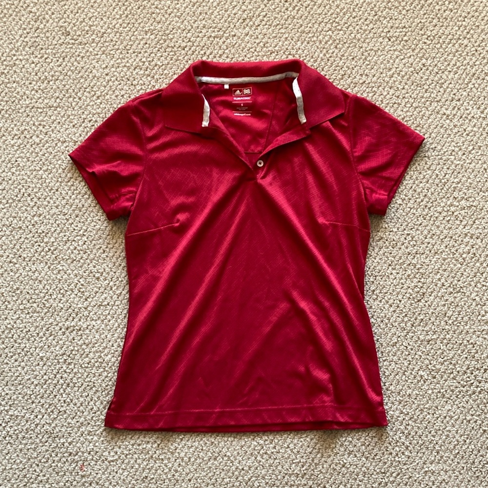 Adidas Golf Climacool Polo Button Down Shirt Red Size Small Women’s Top Like New